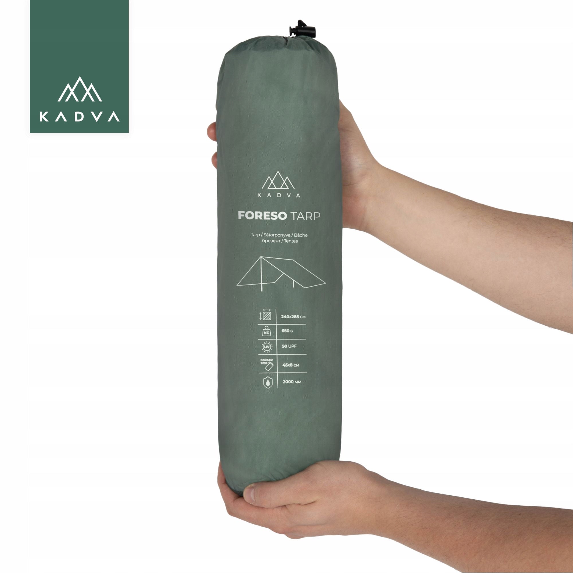 Tarp KADVA Foreso Tarp green WATERPROOF UPF 50 COVER LIGHTWEIGHT EASY INSTALLATION Packaging status original