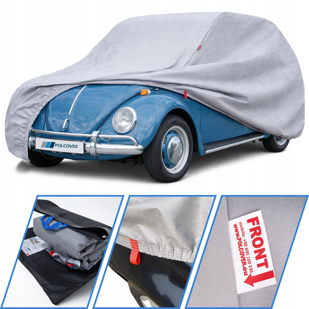 Tarpaulin cover for car Vw Beetle until 1985 old 3 layers PRACTIC
