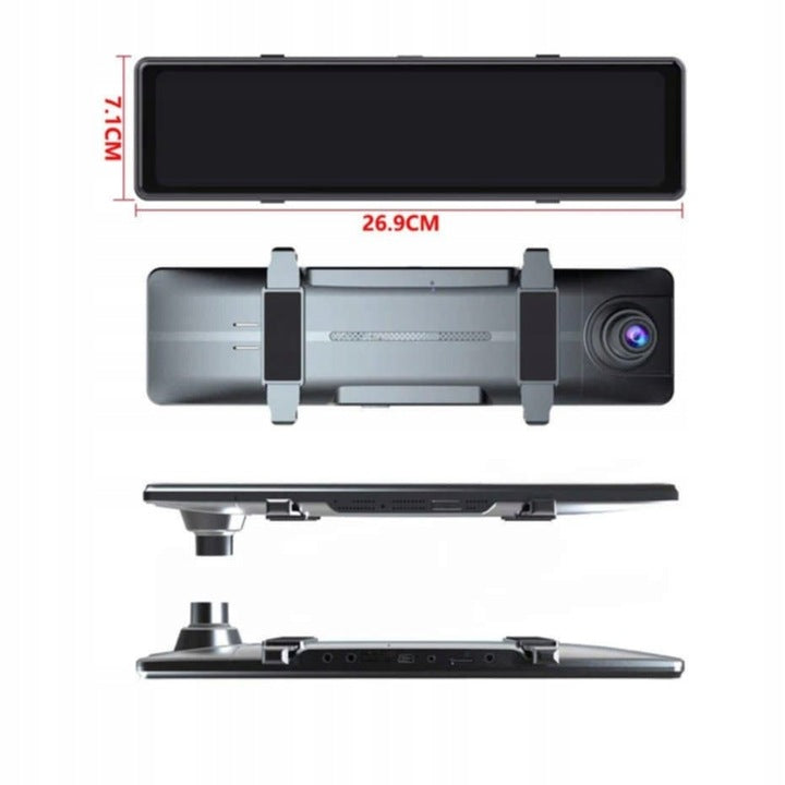 Taxi Recorder Bus QHD Three Cameras Mirror GPS Navigation Android Carplay Power supply car lighter socket USB