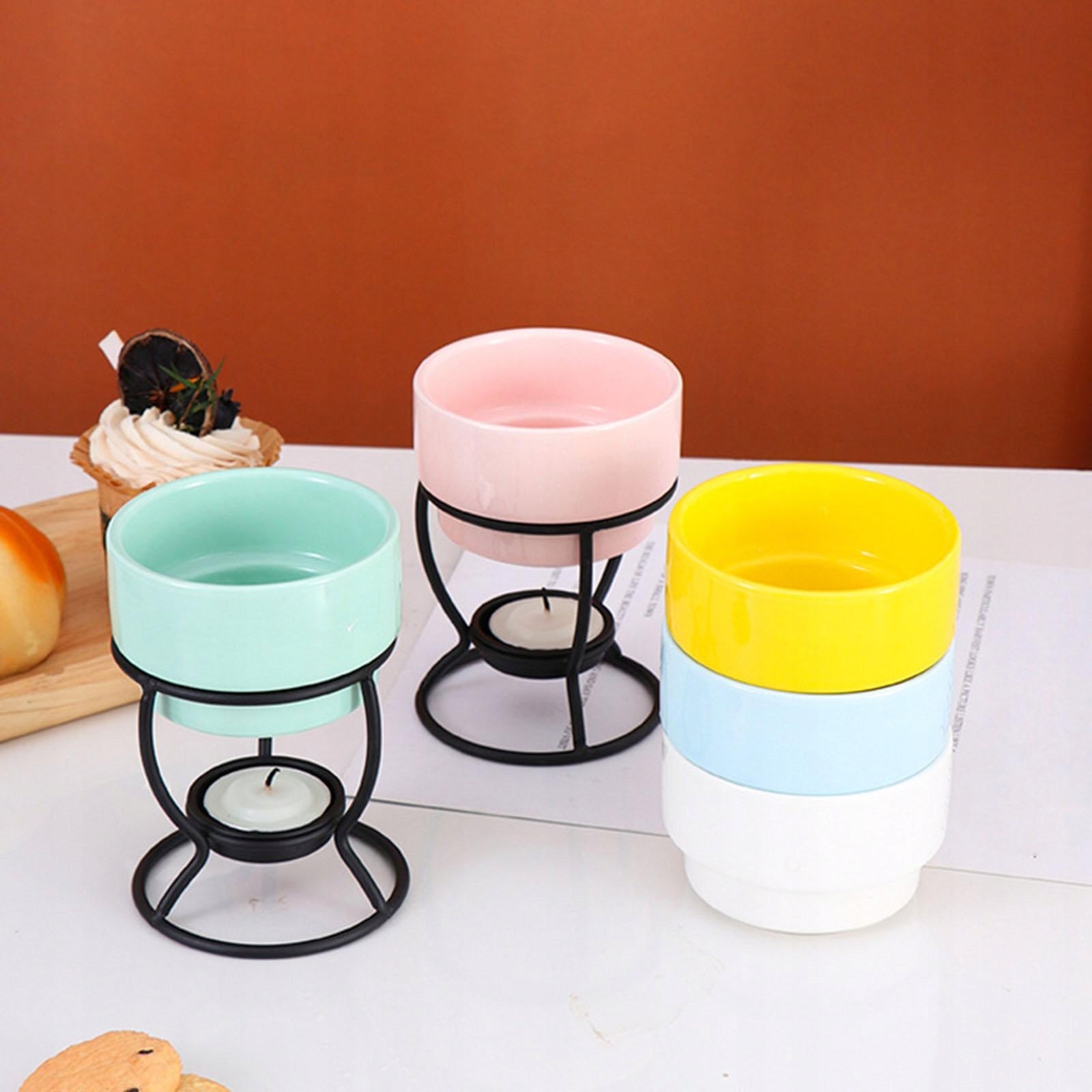 Tea Light Porcelain Melting Pot Wax Melt Pot Broth Cookware Caramel green Brand no brand