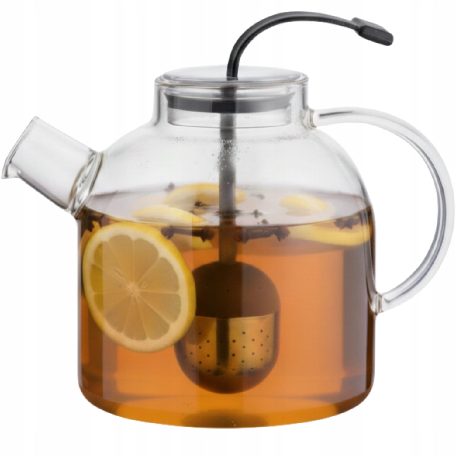 Tea Pot with Heater Ceramic Infuser 1,5L Black Florina Brand Florina