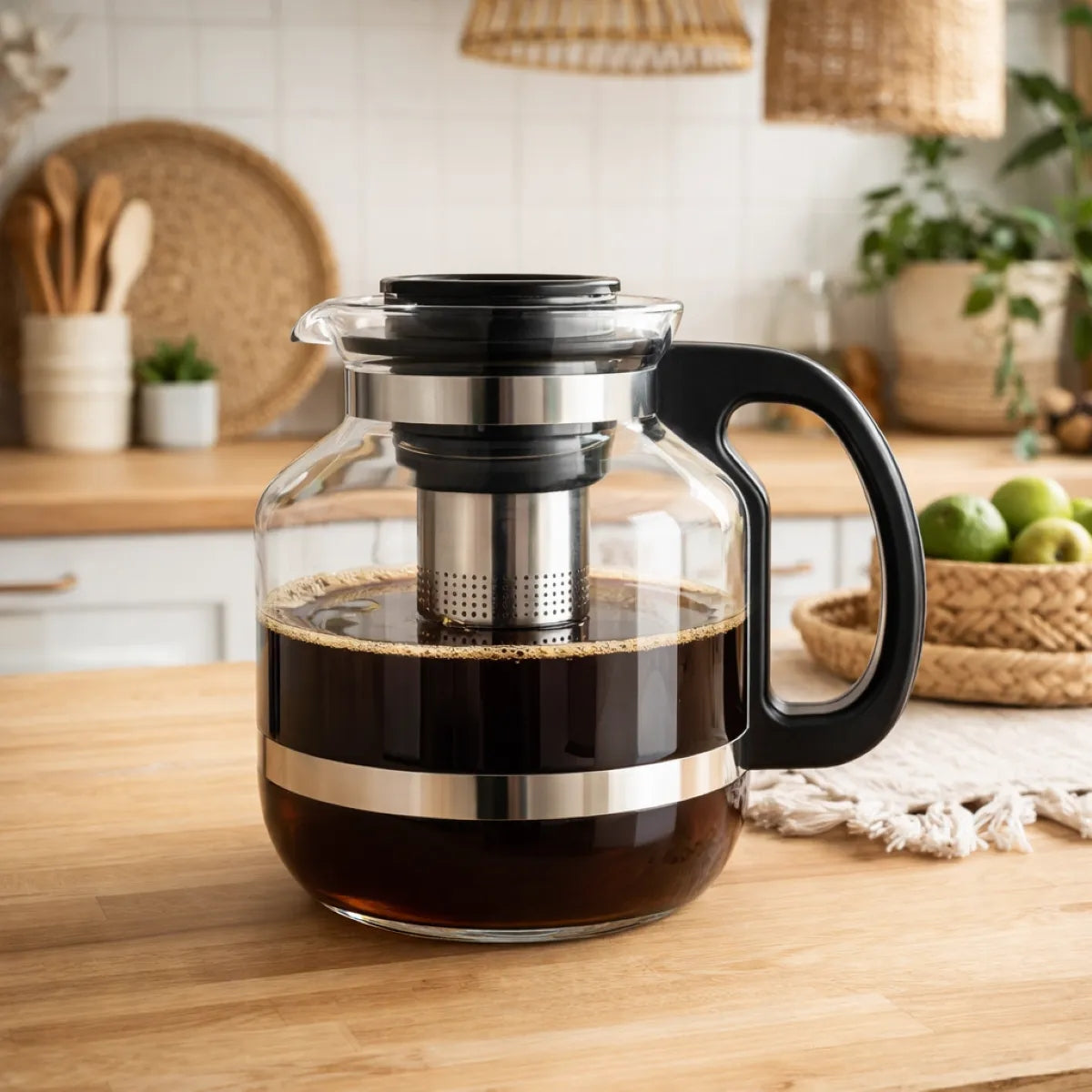 Tea pot LARGE with infuser 2,6 l glass with strainer Altom Design Manufacturer code 0203023104