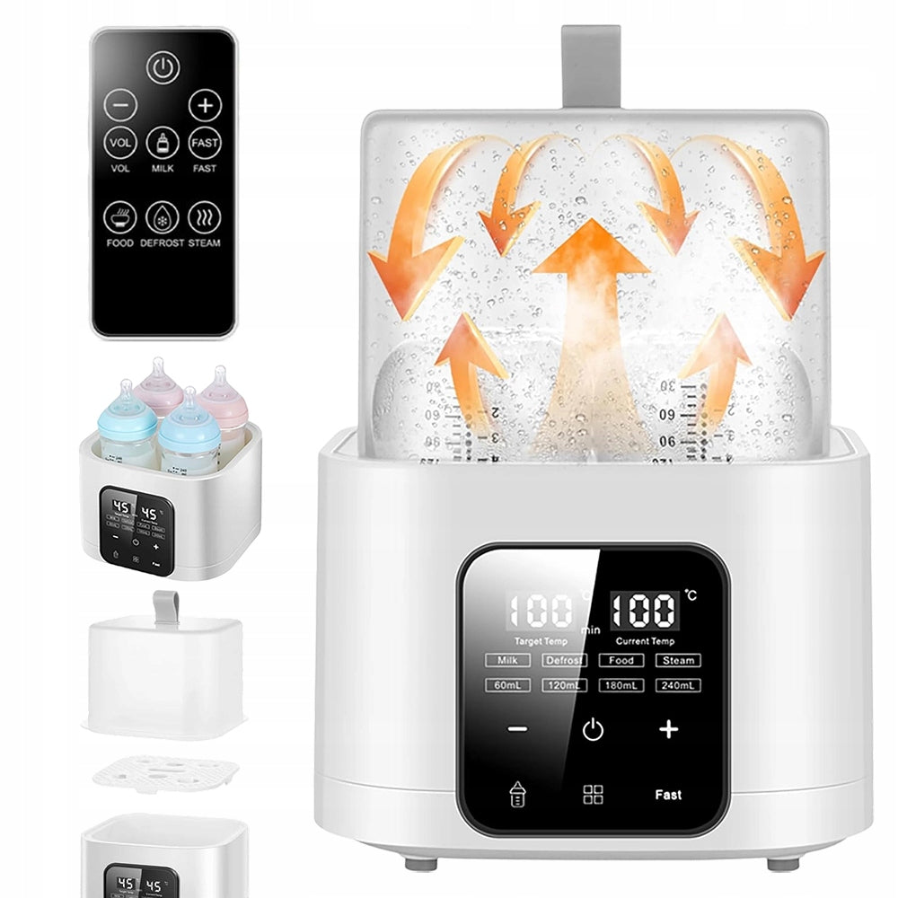 Teat Bottle Sterilizer Heater Portable 8in1 4 Bottles Remote Control