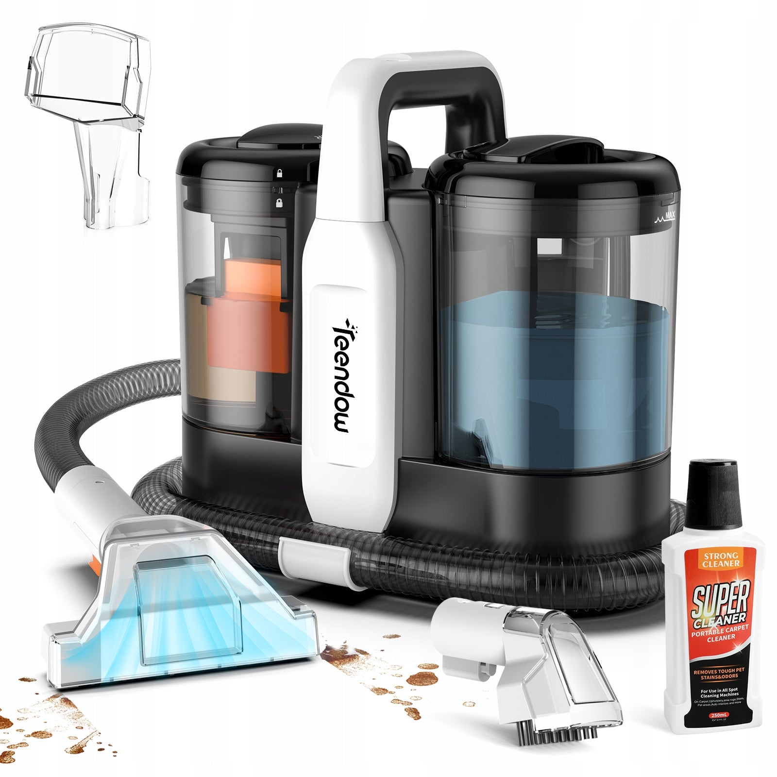 Teendow C5 500W Portable Washing Vacuum Cleaner 240V 2 Tank Self Cleaning