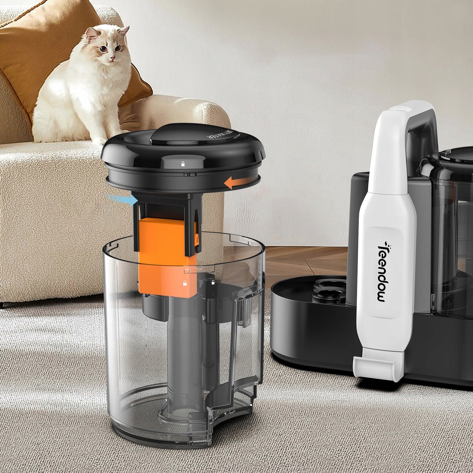Teendow C5 Portable Washing Vacuum Cleaner 500W 240V 2tank Self Cleaning Certificates of conformity CE