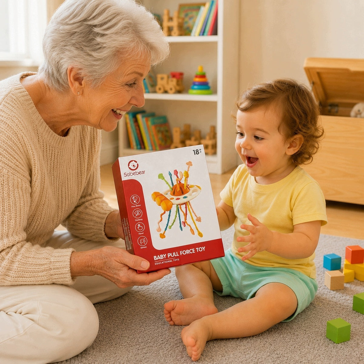 Teether sensory toy for children to stretch montessori bepzieczna Packaging status original
