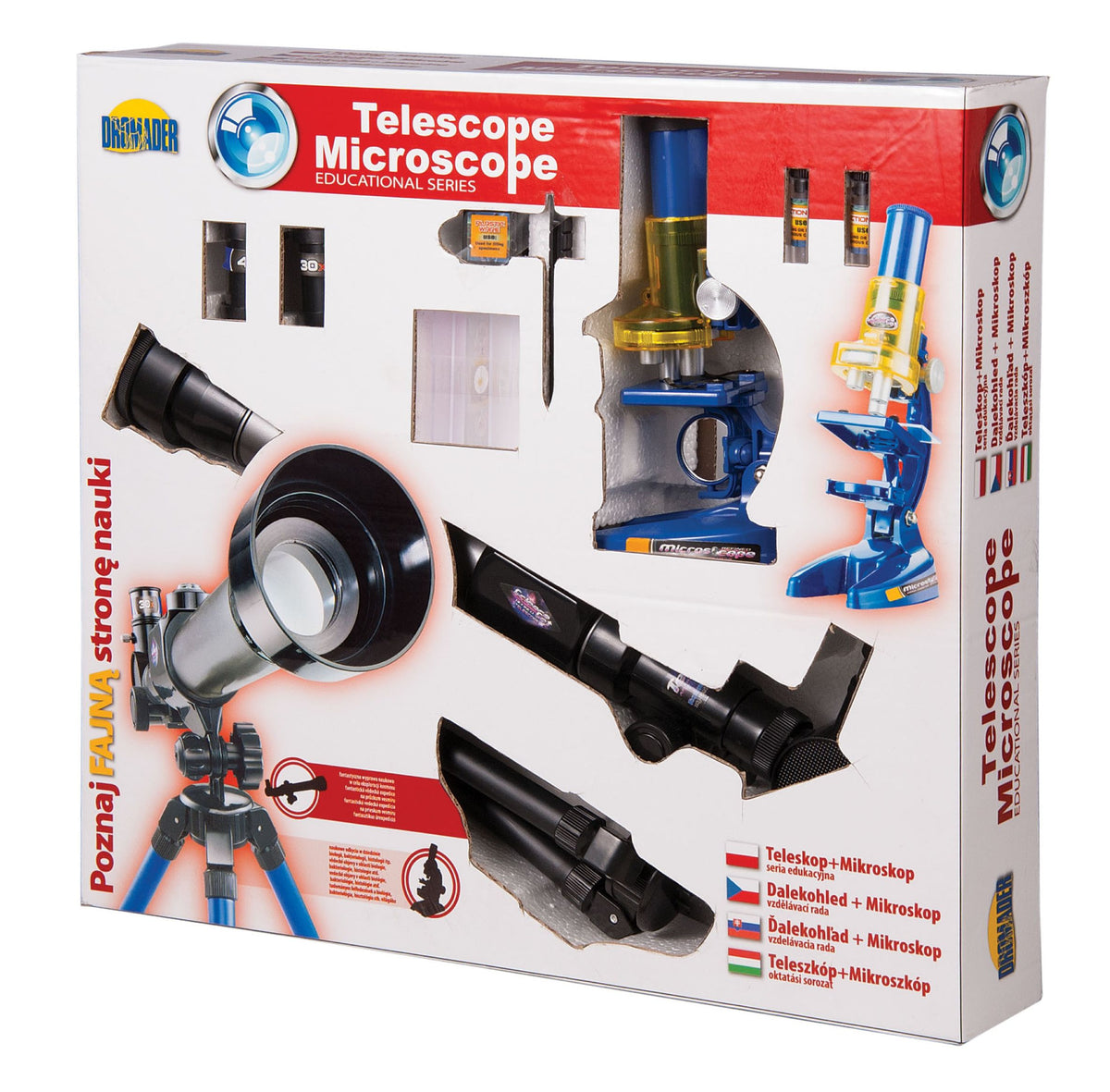 Telescope microscope. Educational set Dromader Brand Dromader