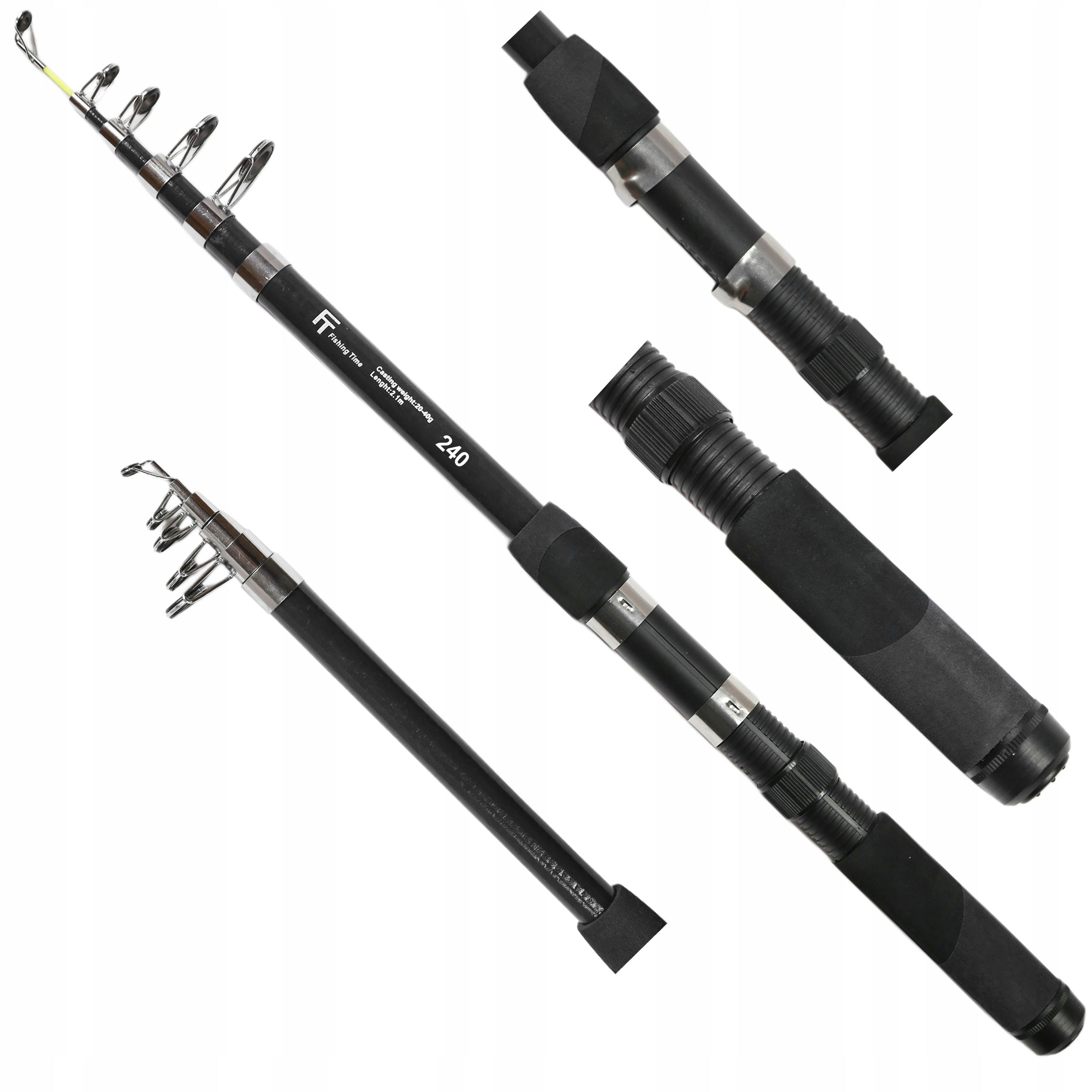 Telescopic Fishing Rod Fishing Time 240 - CW 40-80 g - 2,4m, float, spinning