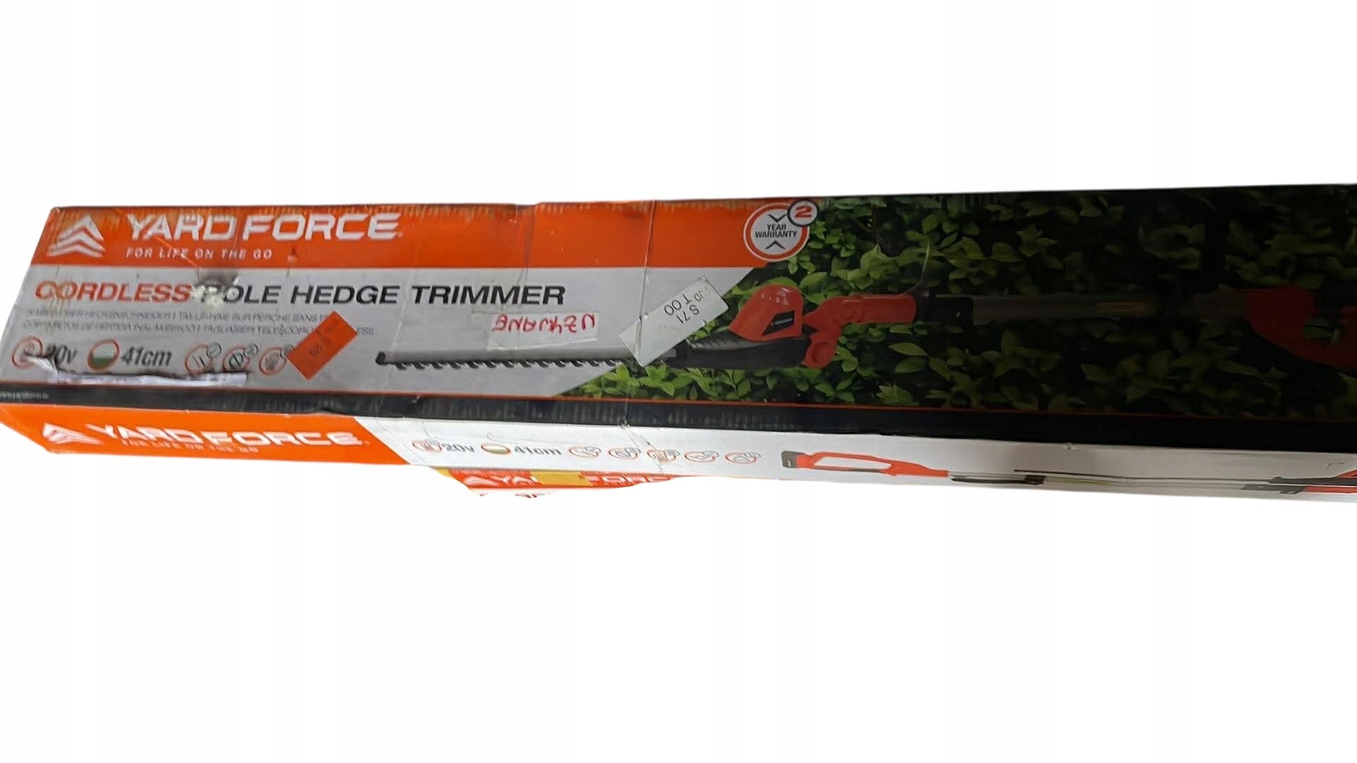 Telescopic Hedge Trimmer Adjustable Cordless Yard force 41 cm Battery voltage 20 V