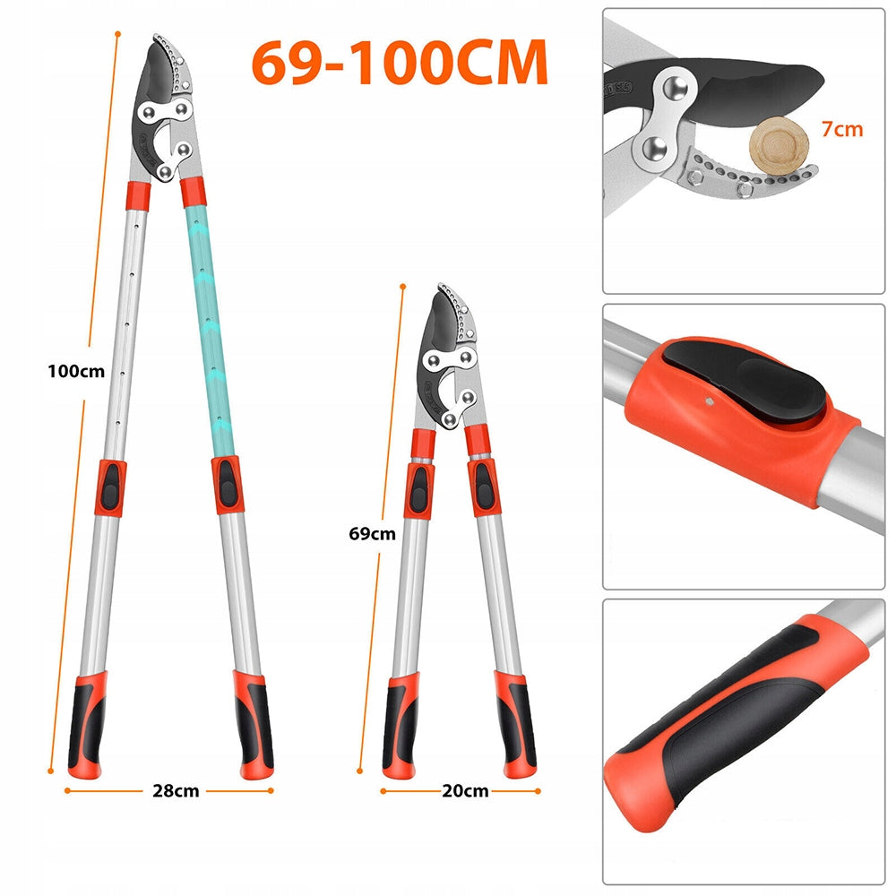 Telescopic Shearing Machine Telescopic Shears 69-100cm Branches Strong 70mm Brand Bedee