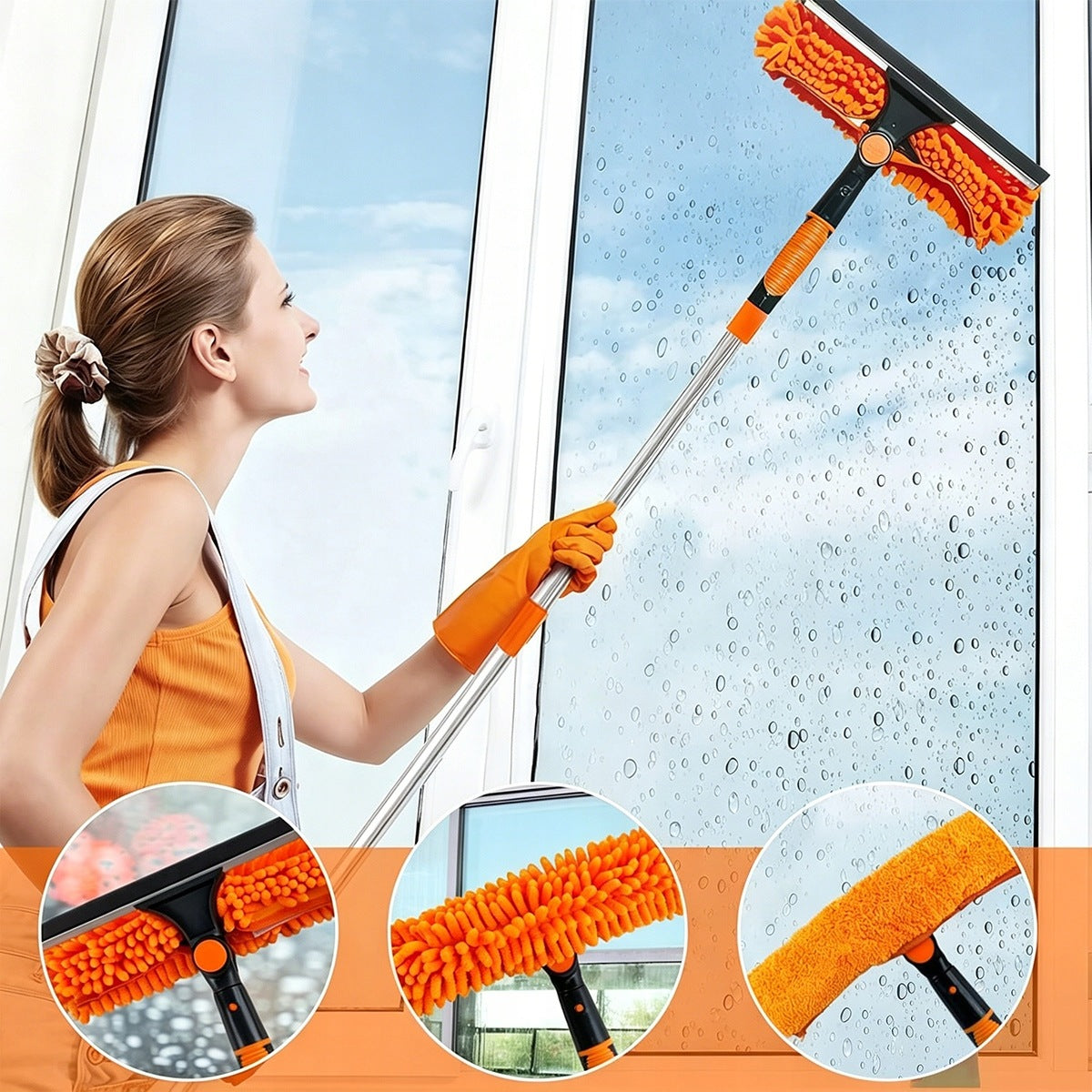 Telescopic Window Washer for Window Washing 2in1 Set Puller 2M Packaging status original
