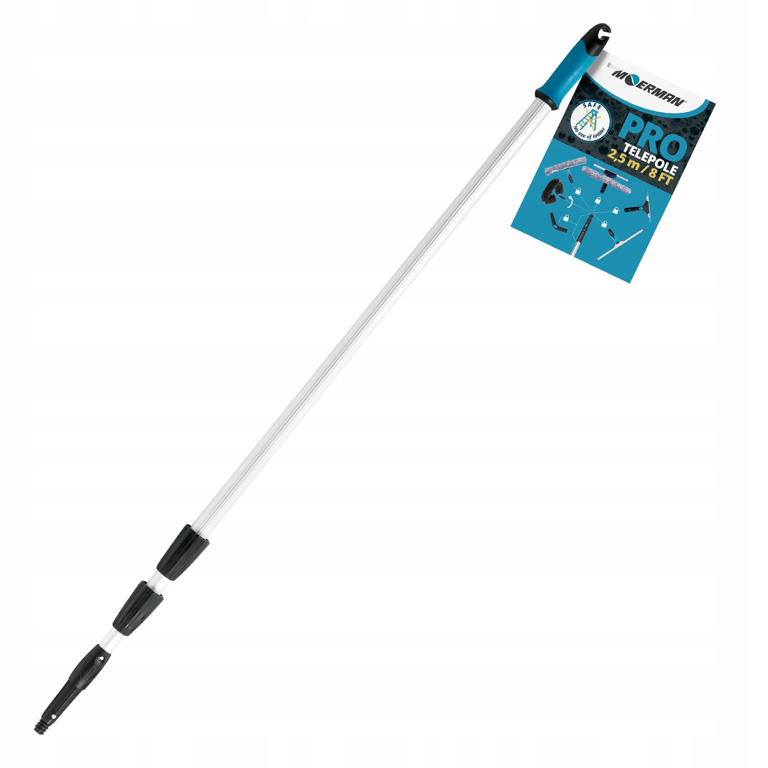 Telescopic pole 2.5M MOERMAN PRO Telepole aluminium 3-section