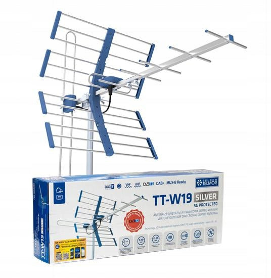 Telmor TT W19 SILVER COMBO DVB-T2 Antenna - 5G Protected