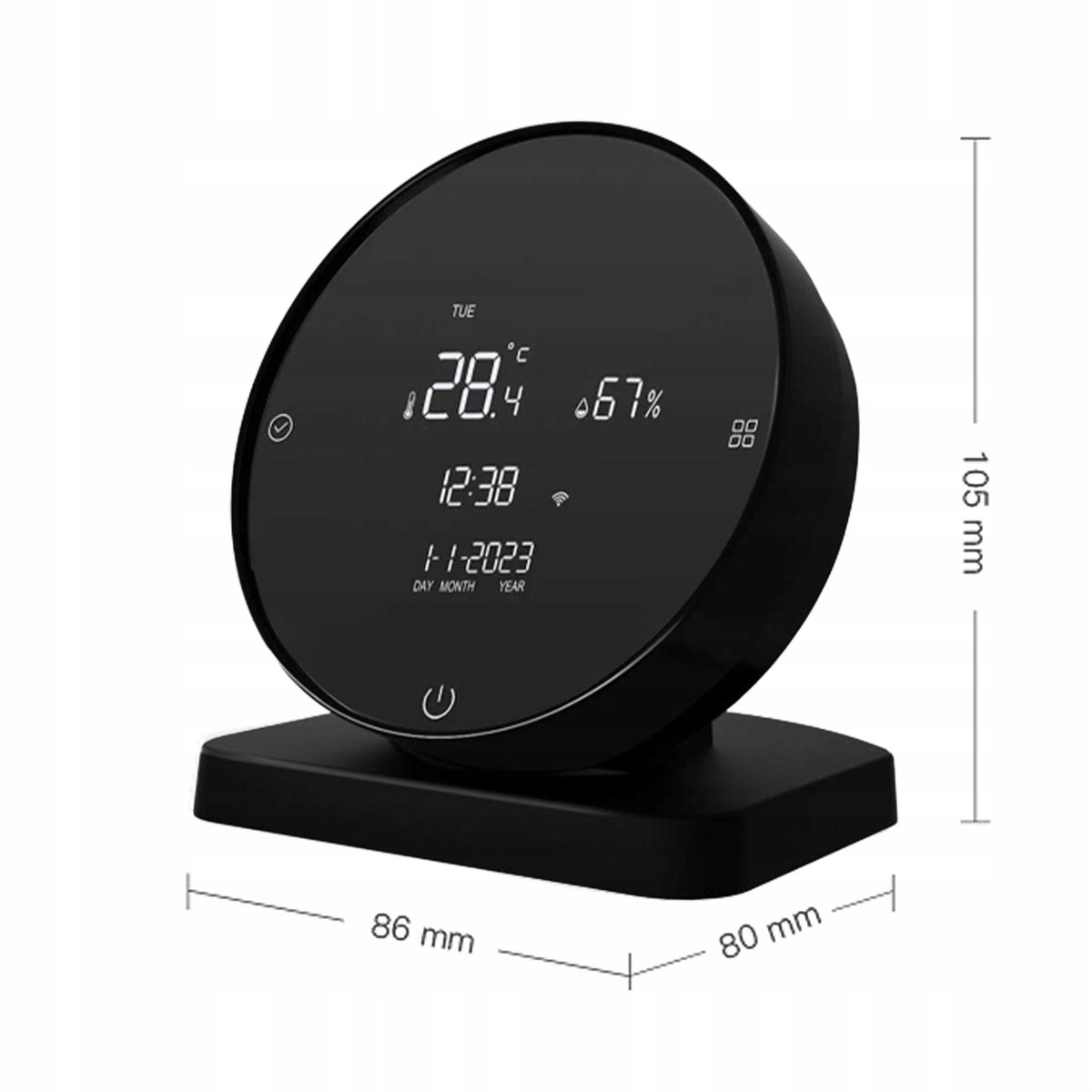 Temperature and humidity sensor WiFi Tuya LCD Smart Life AVATTO black Packaging status original