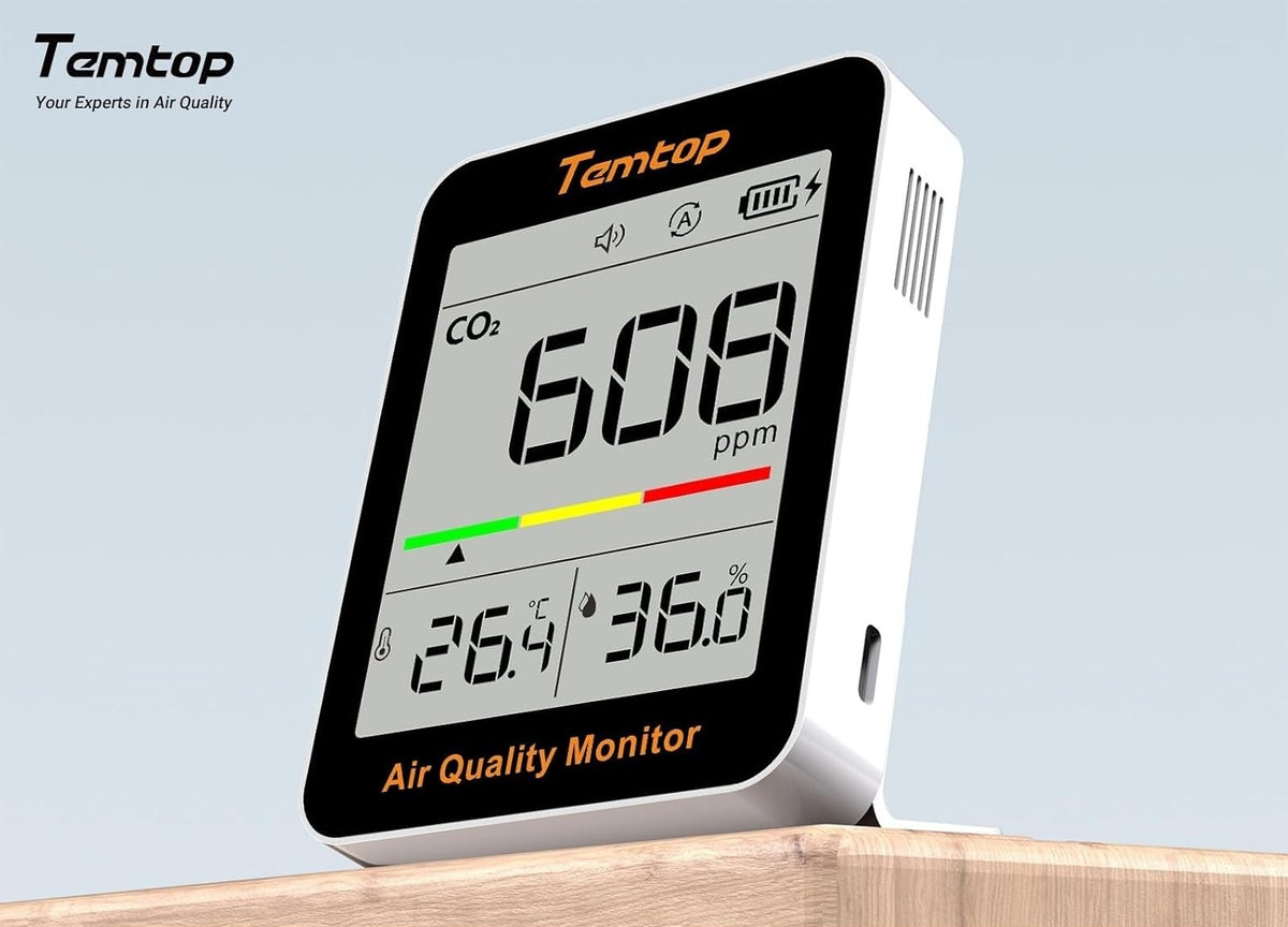 Temtop CO2 meter air quality monitor temperature Weather station Brand Temtop