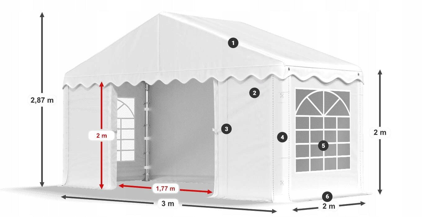 Tent 3x2 Party Garden DAS 240 S VARIOUS COLORS Manufacturer Das Company