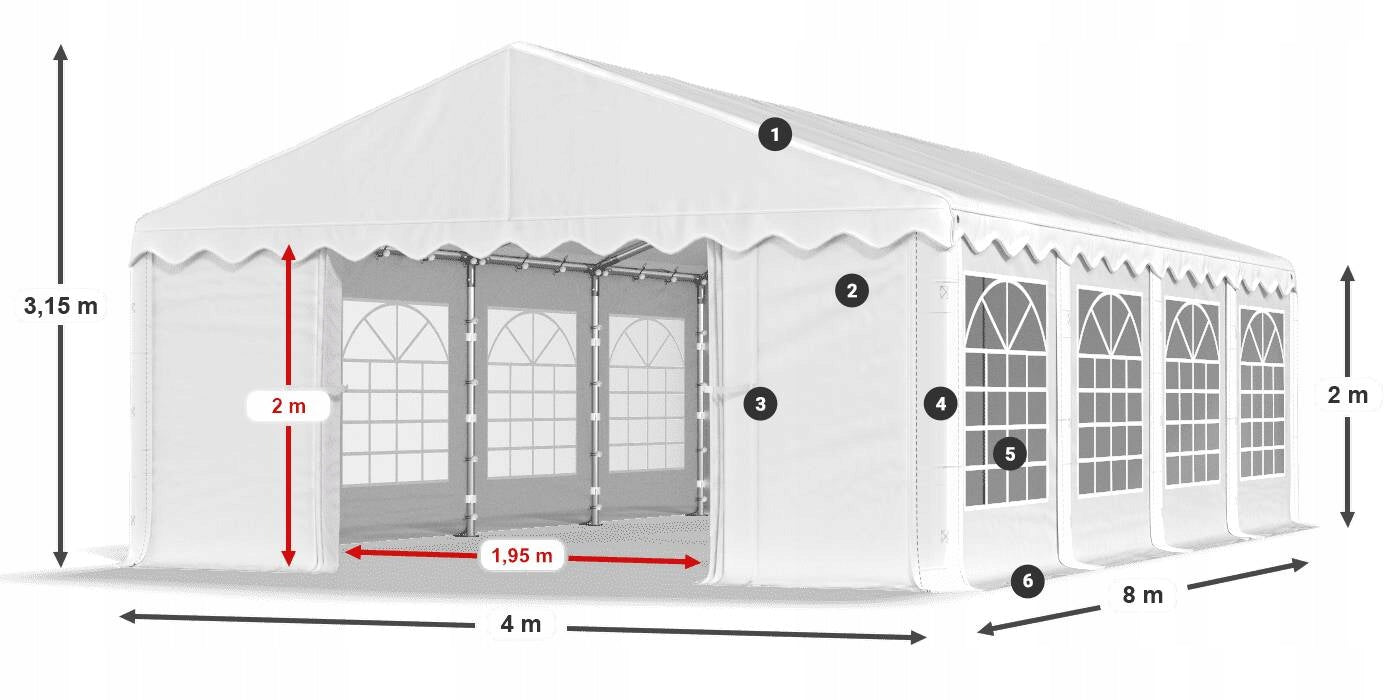 Tent 4x8 Party Garden DAS 240 S VARIOUS COLORS Manufacturer Das Company