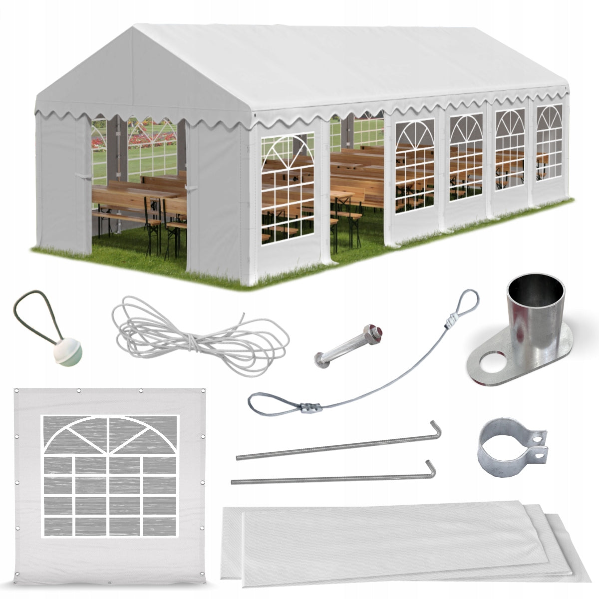 Tent 6x12 Party Garden DAS 240 S VARIOUS COLORS + FREEBIE GATE