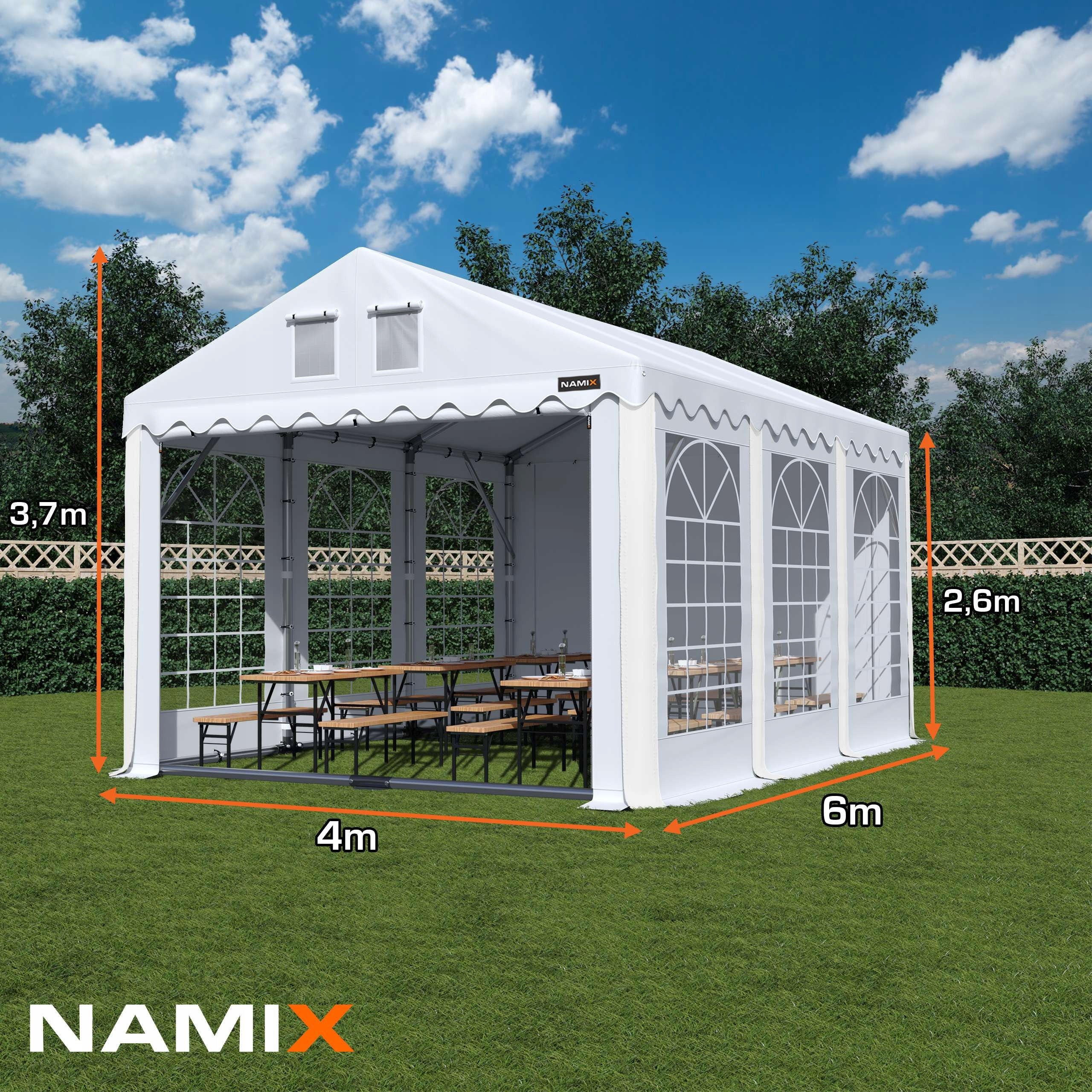 Tent PRESTIGE 4x6 [2,6m] party VARIOUS COLORS Packaging status original