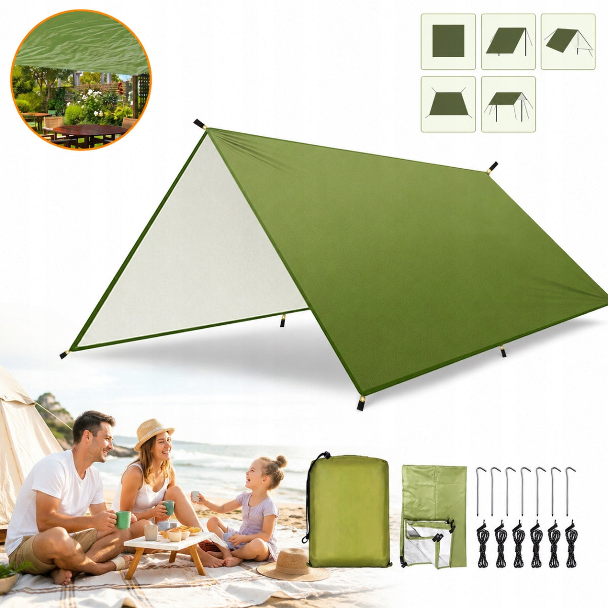 Tent Sheet 3x3 M Thick Tarp Camping Sheet Waterproof Thermal