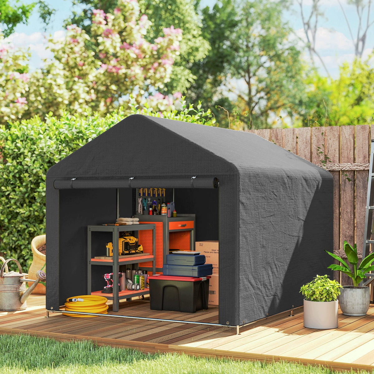 Tent garage 2,38 x 2 m, waterproof utility tent, UV protection Packaging status original