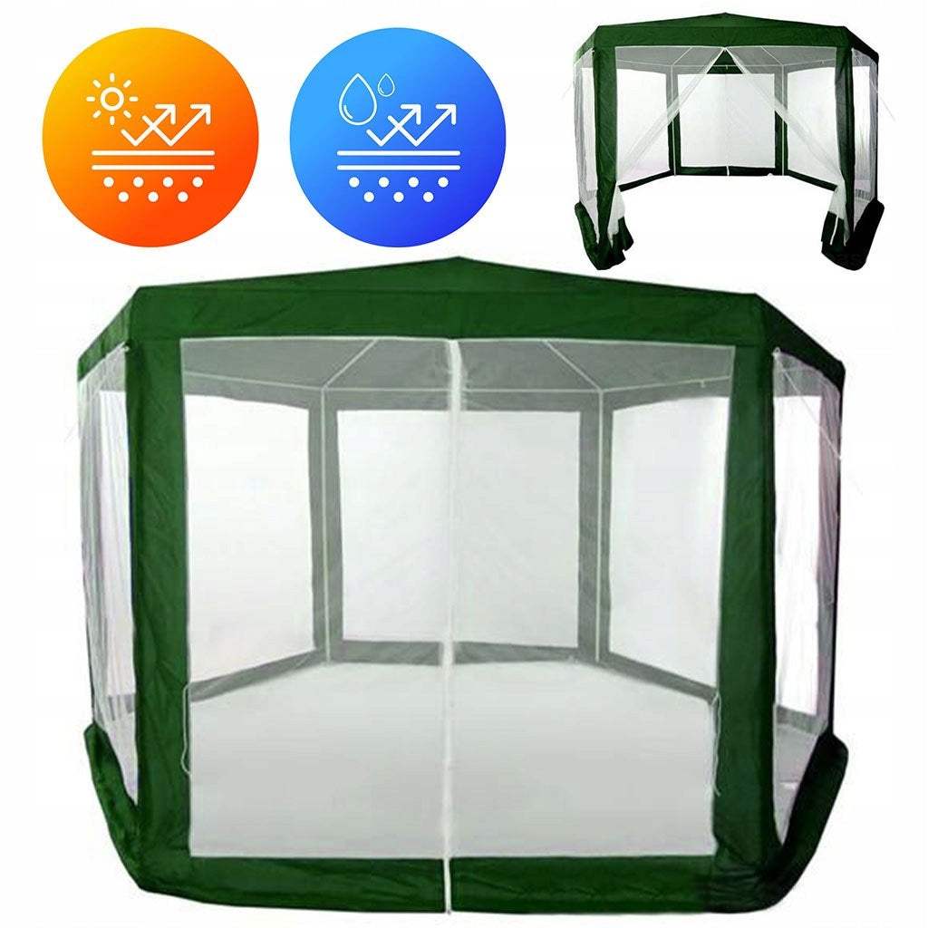Tent garden pavilion commercial 2x2x2 m with mosquito net green MultiGarden