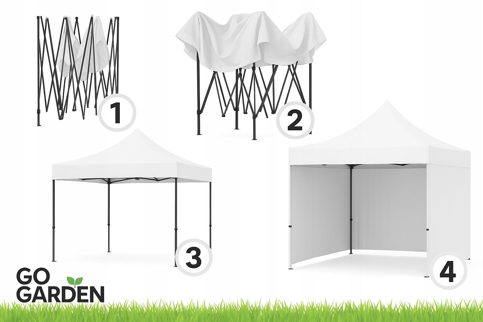 Tent garden pavilion commercial self-folding camping gazebo 3x3 m Packaging status original