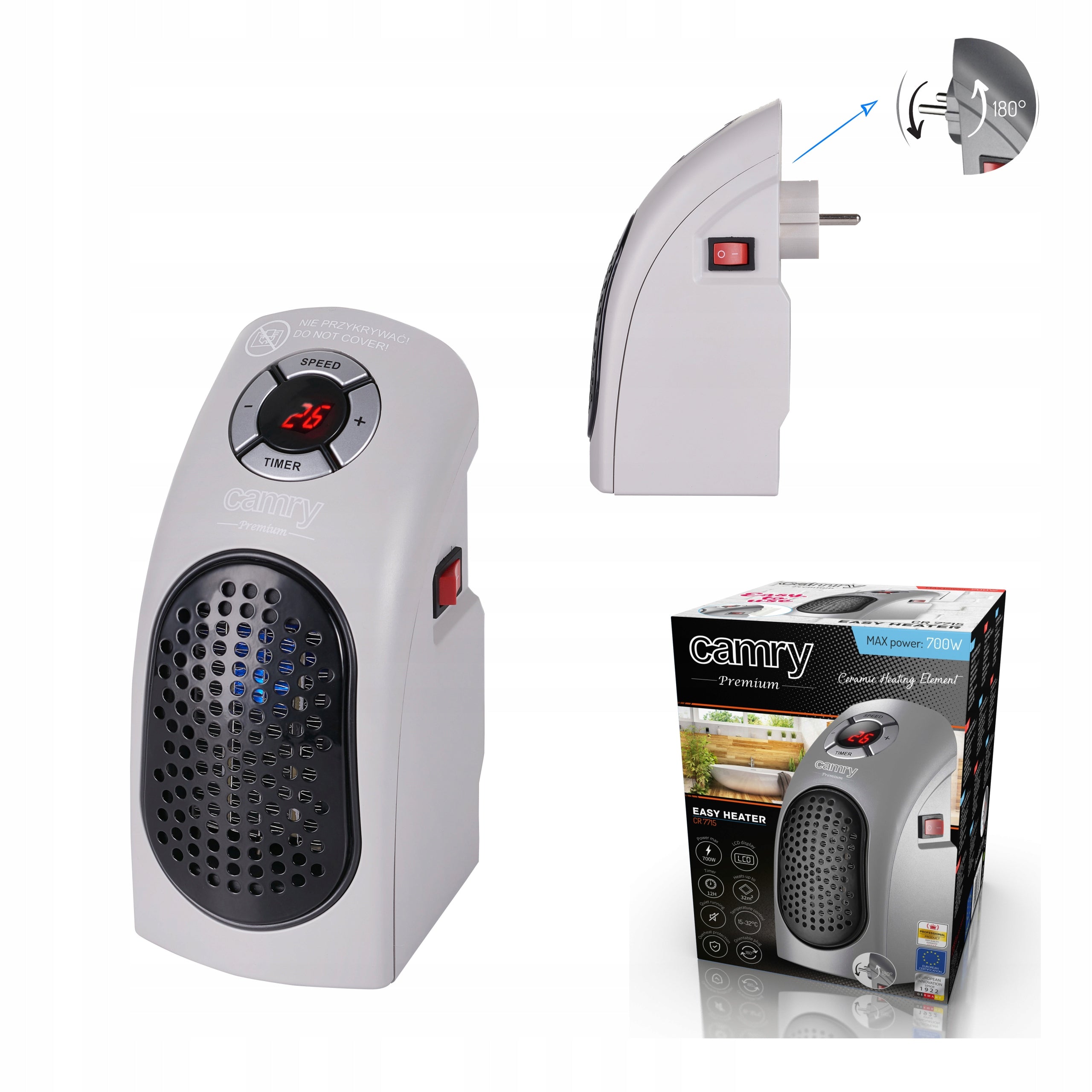 Teplovzdušný ventilátor CAMRY CR7715 700 W Brand Camry