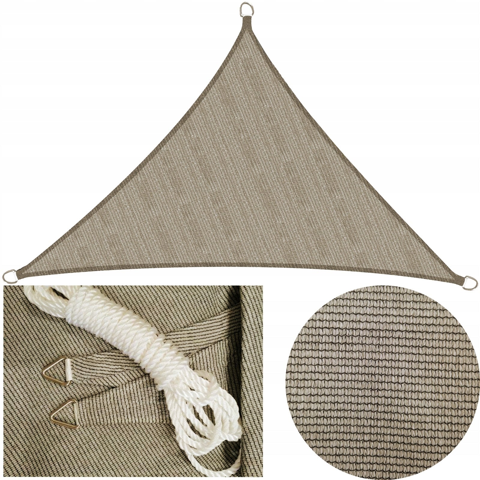 Terrace Sail Gutex HDPE 3,6x3,6x3,6m shading net beige 170g/m2