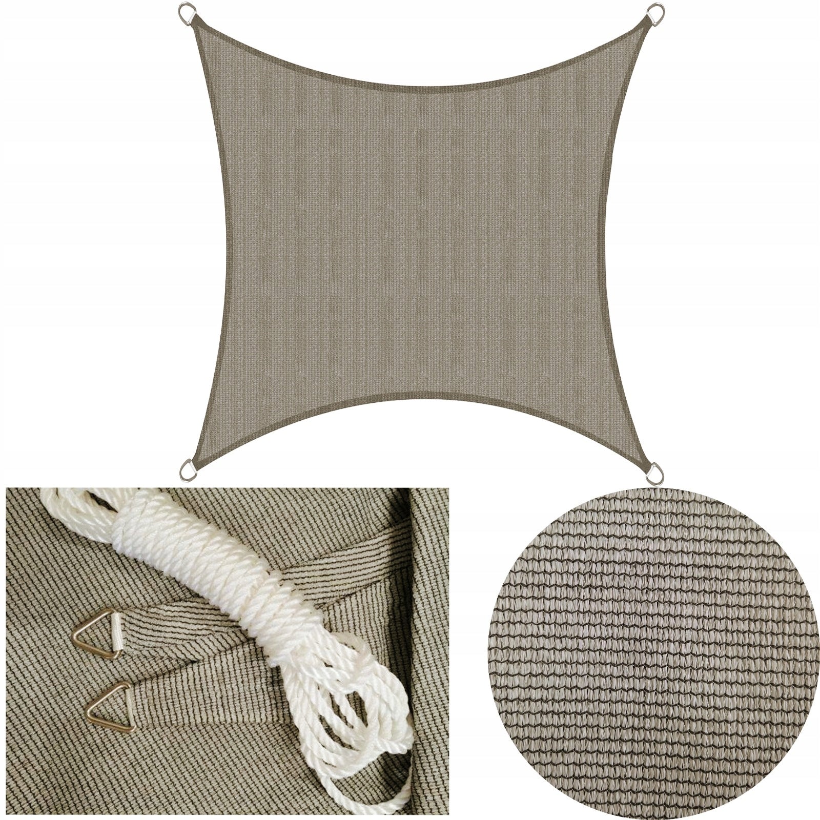 Terrace Sail Gutex HDPE 3mx3m Shading Mesh Terrace Beige 170g/m2