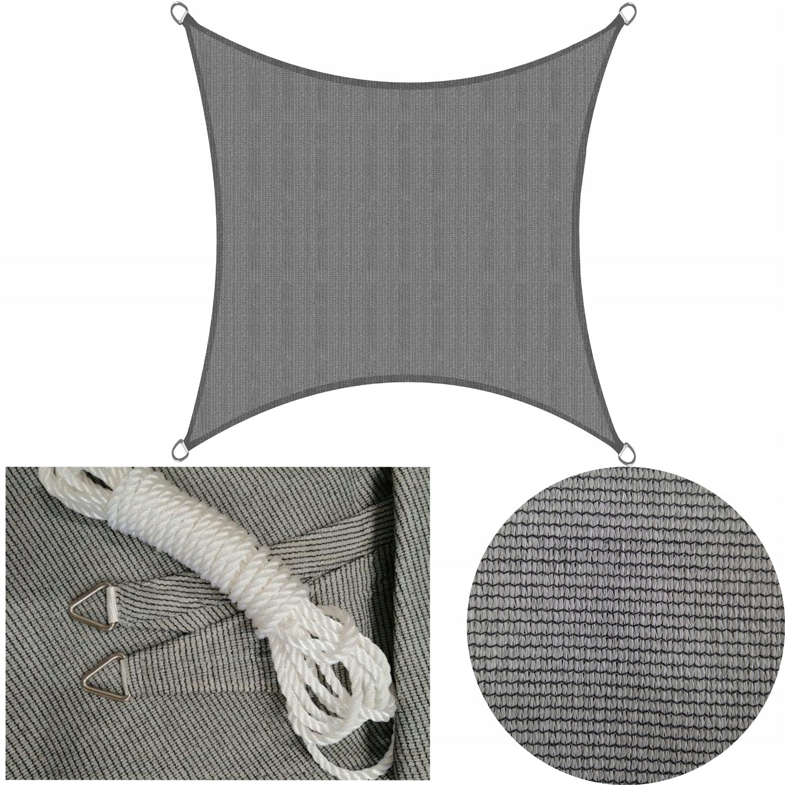 Terrace Sail Gutex HDPE 3mx3m terrace shading net grey 170g/m2