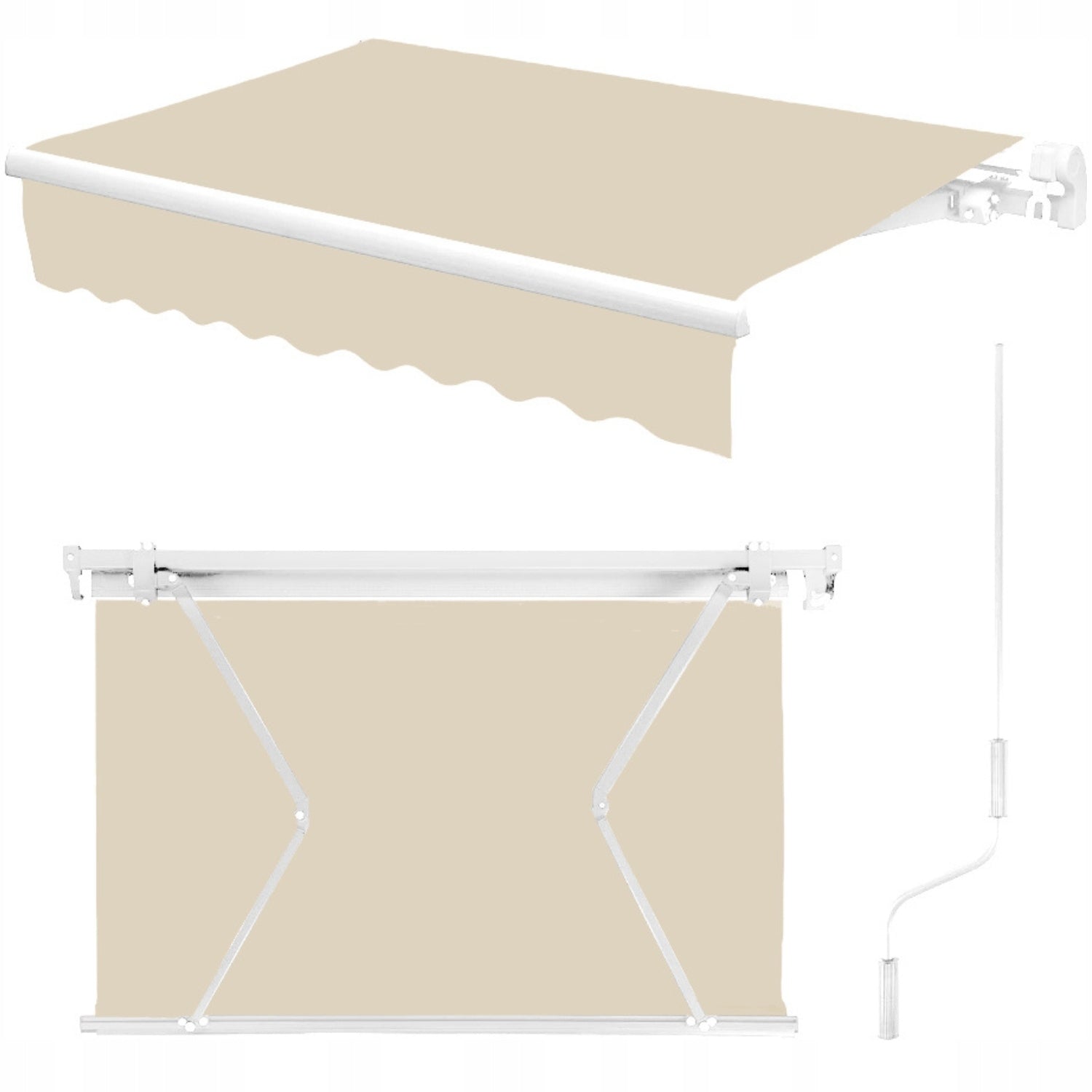 Terrace awning balcony sunshade roller shutter with crank 400 x 250