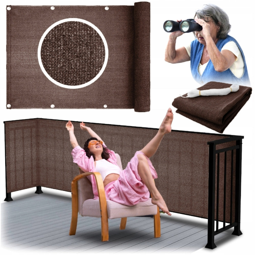 Terrace cover fence mesh balcony shading mat brown 1×5 m