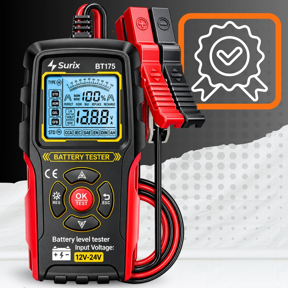 Tester Meter for Battery 12V 24V DIGITAL LCD SURIX BT175 Brand Surix