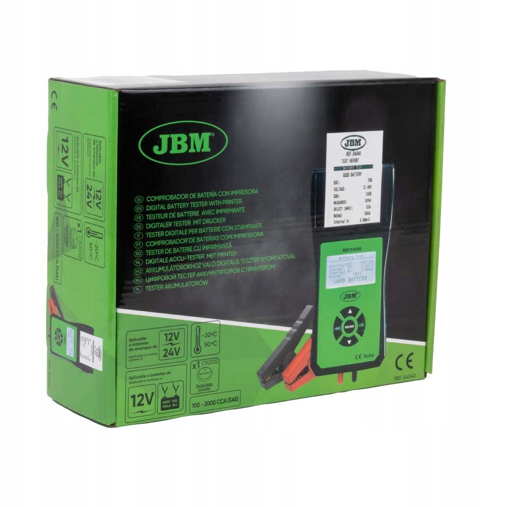 Tester with printer for 12 and 24V batteries Brand JBM