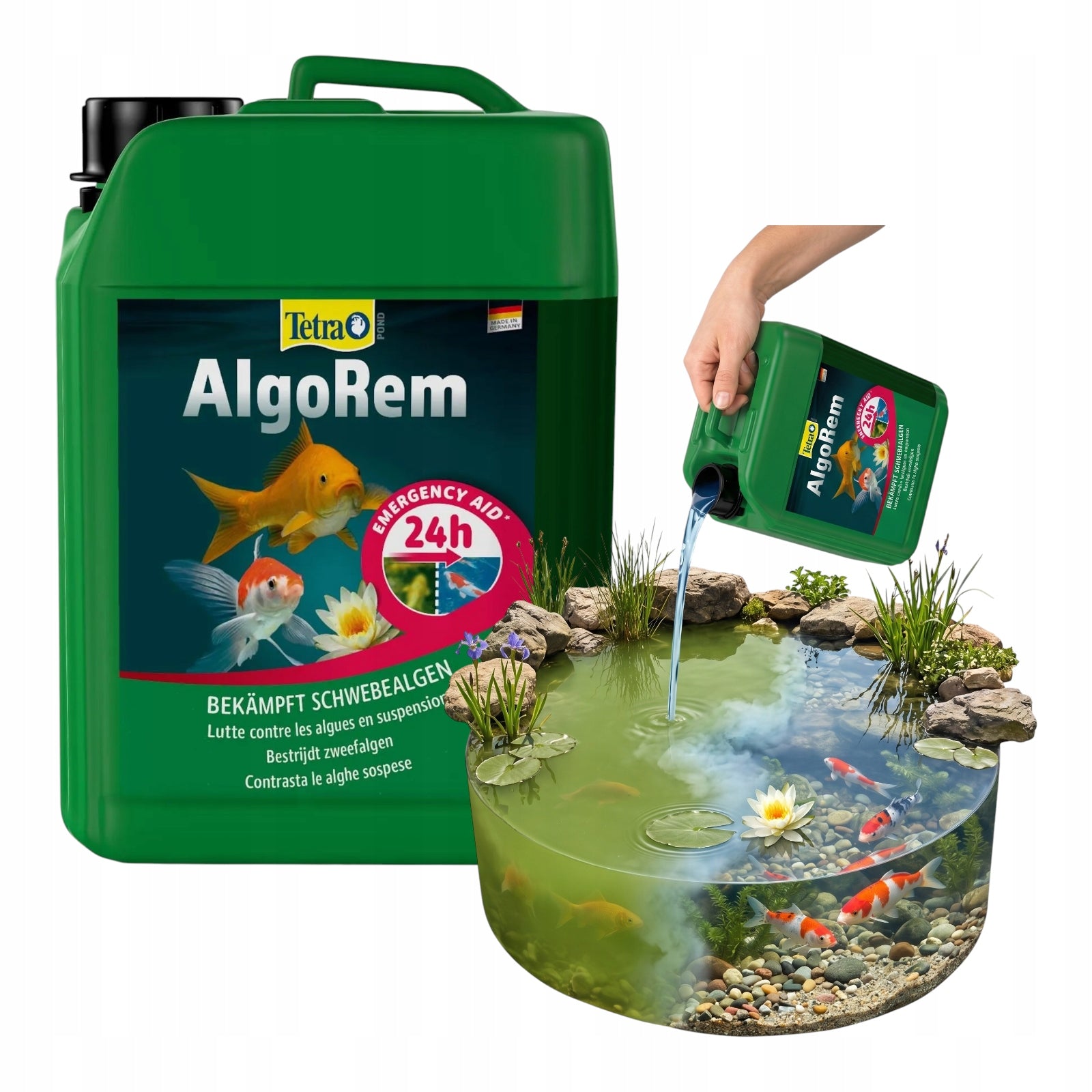 Tetra Pond AlgoRem 3L Green Water Preparation Algae Eye Pond