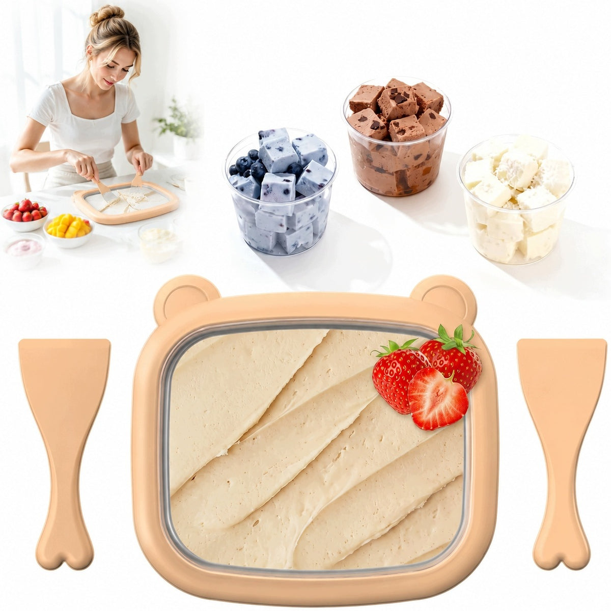 Thai Ice Cream Machine Electric Homemade For Desserts And Yogurts