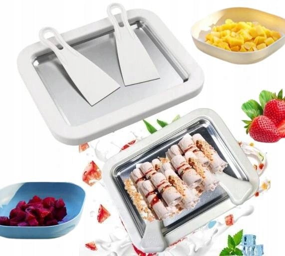 Thai Ice Cream Tray Multicolored with Spatulas and Recipes Brand no brand