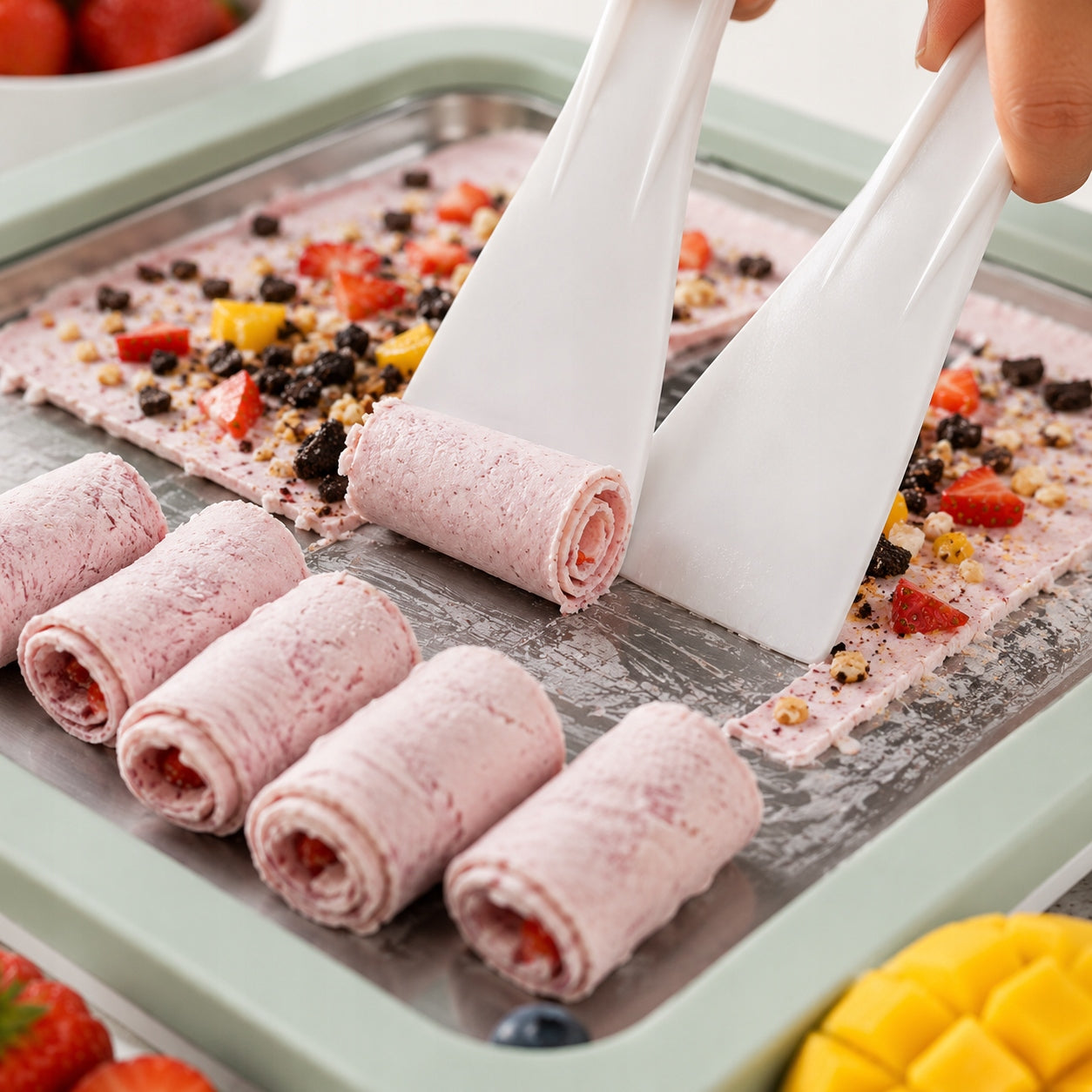 Thai Rolled Ice Cream Machine Freezing Plate Spatula Ice Cream Machine Manufacturer code Maszyna do Lodów Tajskich Domowych Roll