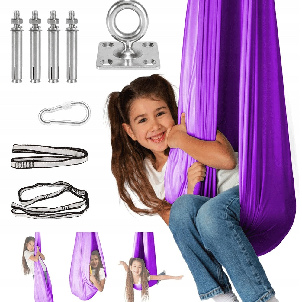 Therapeutic Hanging Swing 280x150cm, Purple, Lifting capacity up to 90kg