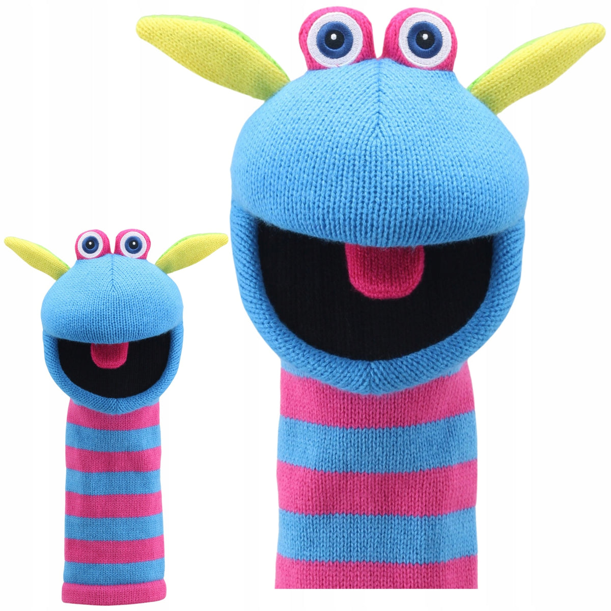 Therapeutic hand puppet for learning to speak for children moves the face SOX