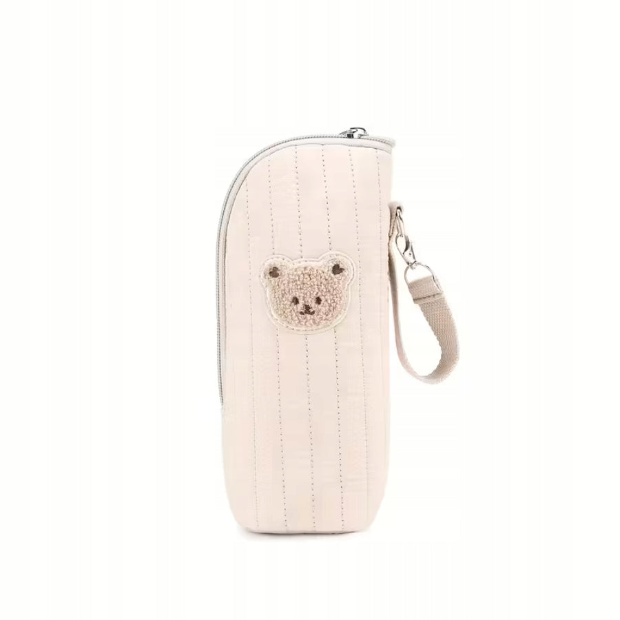 Thermal bag for baby bottles bear in bowl beige