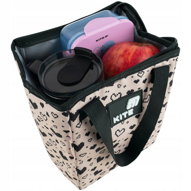Thermal lunch bag for children with handles beige hearts Kite Manufacturer code K26-2707-1