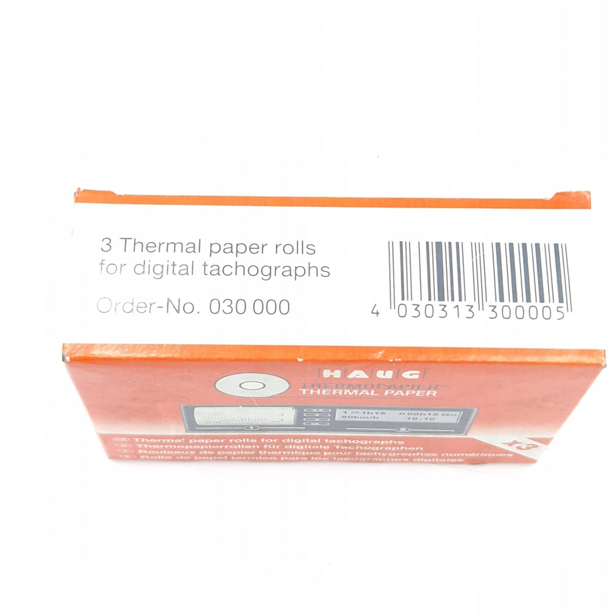 Thermal rolls for the HAUG 57x8 tachograph EAN (GTIN) 4030313300005