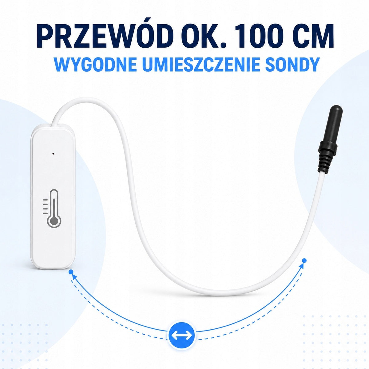 Thermometer Humidity Temperature Sensor Probe 100cm TUYA WIFI TermHoff Manufacturer code Czujnik Temperatury Wilgotności Sonda 100cm