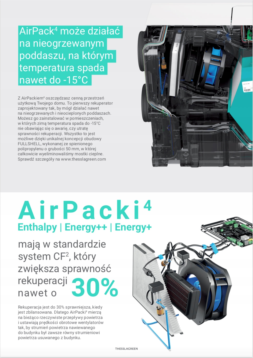 Thessla Green Airpack 4 400H Enthalpy recuperator with assembly included in the price Brand Thesslagreen