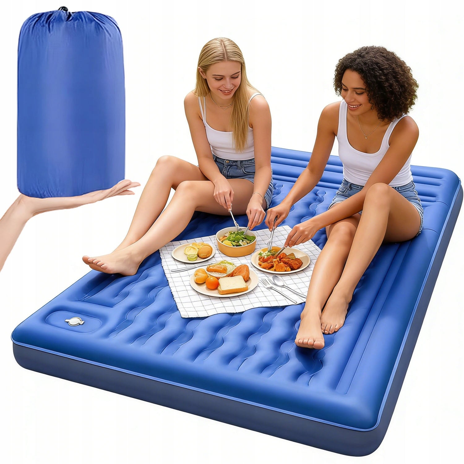Thick Double Inflatable Mattress 200x140x13cm with Pump for Camping