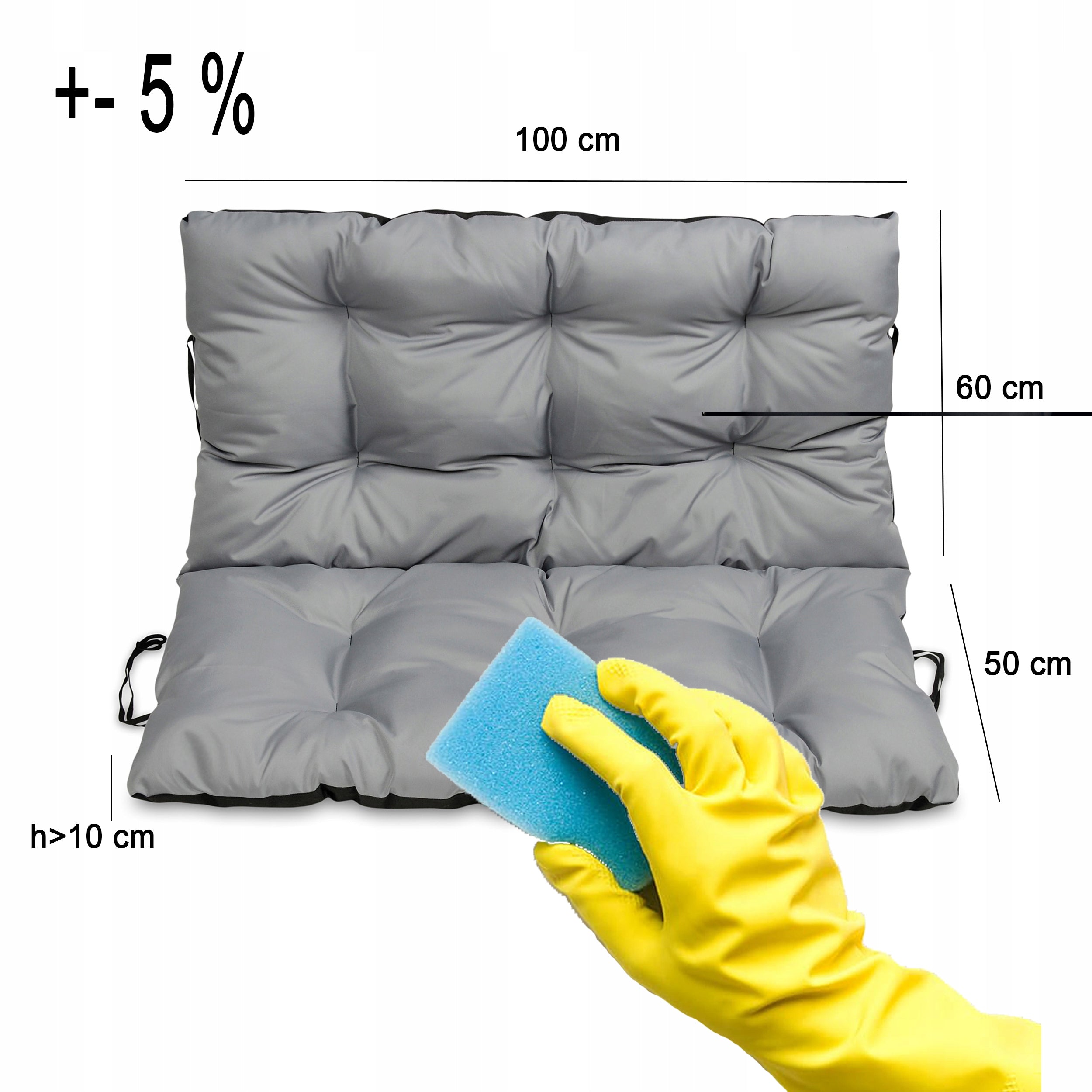 Thick GARDEN SWING PILLOW BENCH with backrest Garden sofa 100cm Pillow length 100 cm