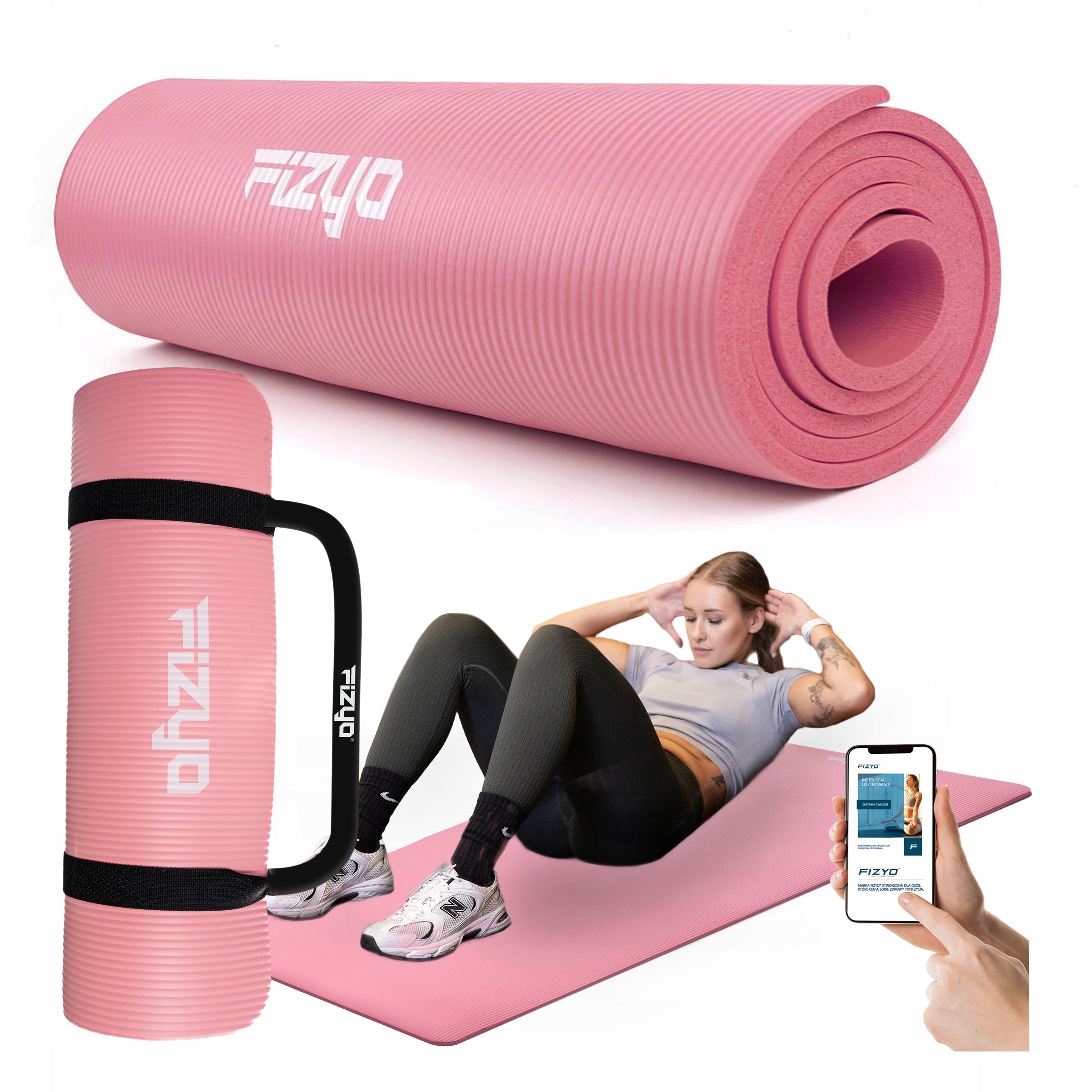 Thick Gymnastic Mat for Yoga and Pilates Exercise 190x80 NBR Fitness 1,5cm