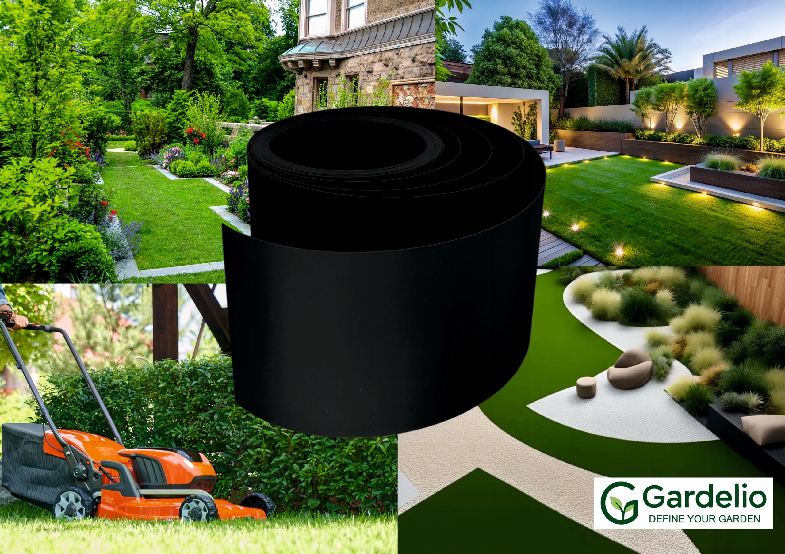 Thick Rigid Lawn Edge Hard PVC - 18CM x 10 meters - GARDELIO EAN (GTIN) 5904054587133